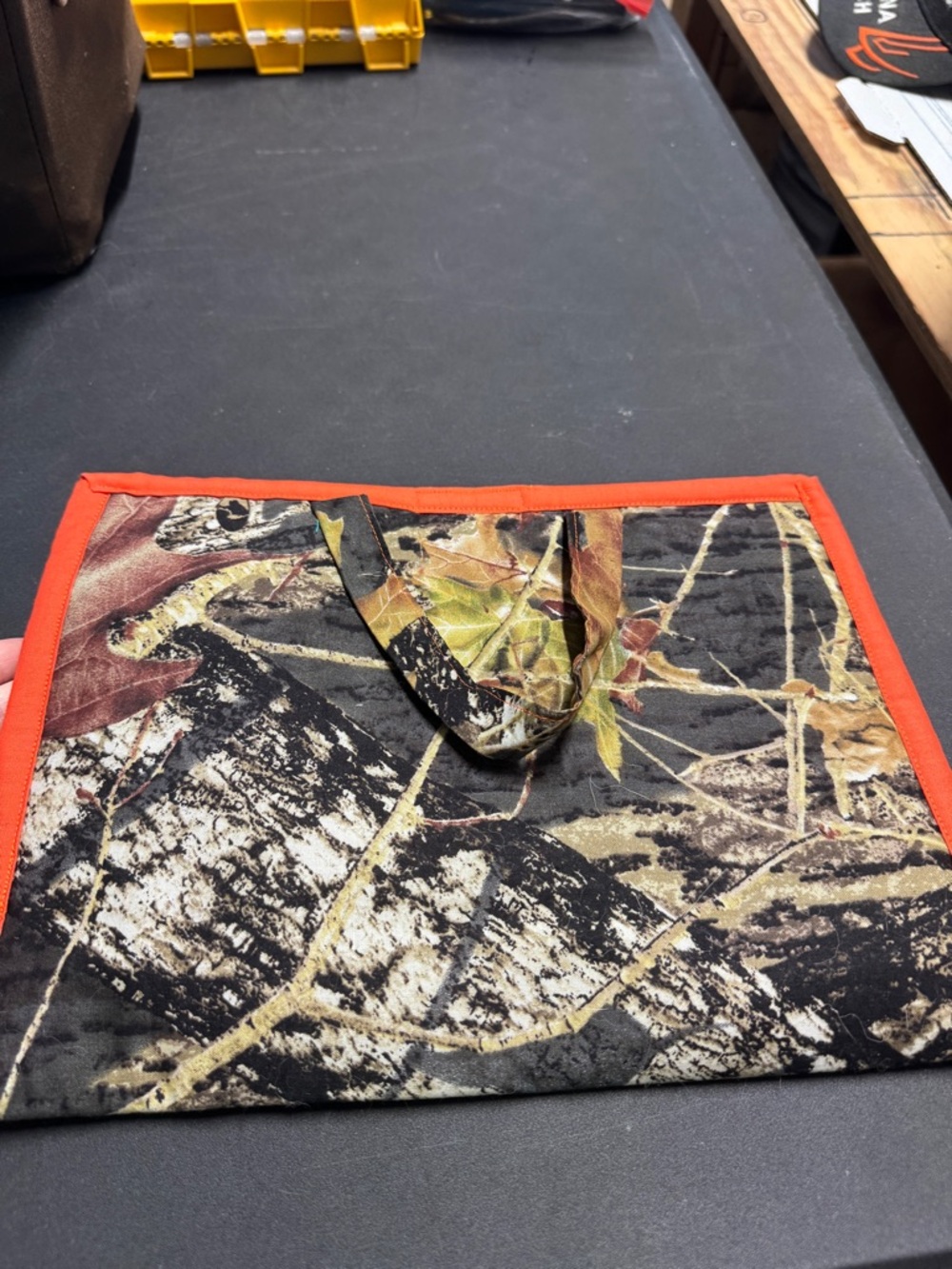 Camouflage Handmade Travel Coloring Book and Crayons Carrying Bag